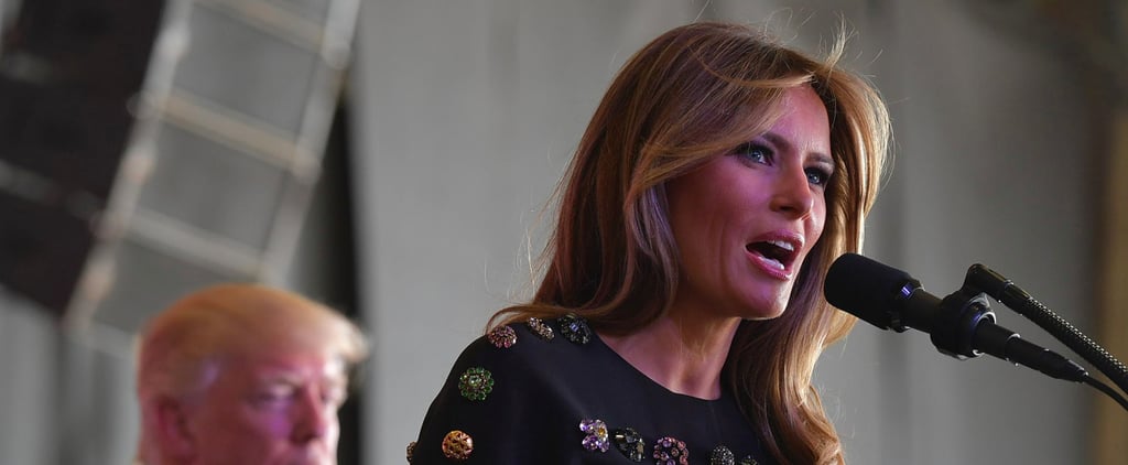 Melania Trump Wears Dolce and Gabbana Dress in Italy