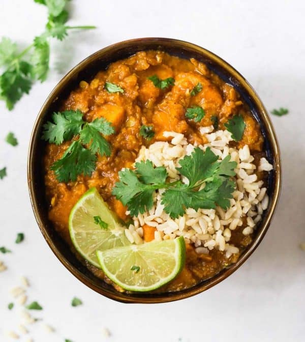Slow-Cooker Red Lentil Curry With Sweet Potatoes