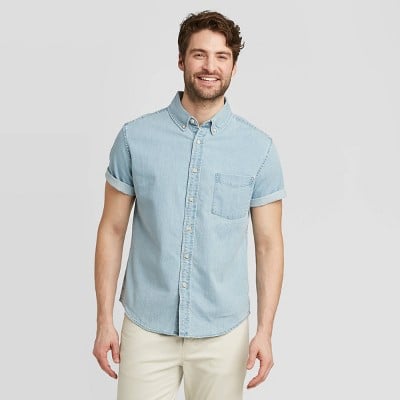 Standard Fit Short Sleeve Denim Shirt