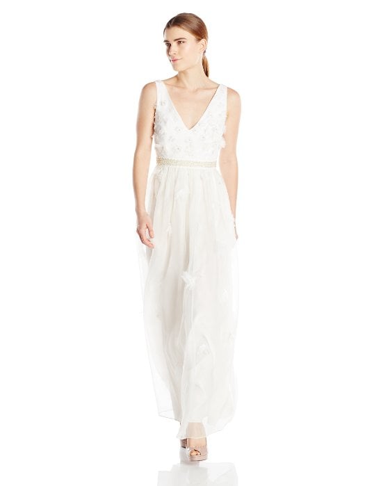 Samantha Sleeper Women's Embroidered Organza & Pearl Belt Bridal Gown 2 White ($3,400)