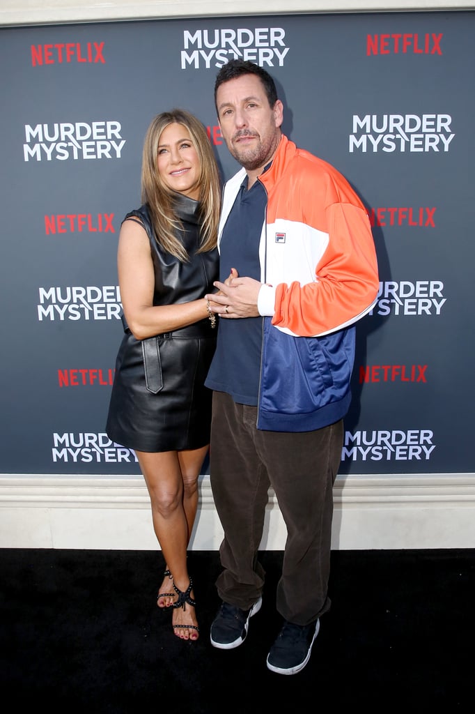 Jennifer Aniston Black Leather Dress Murder Mystery Premiere