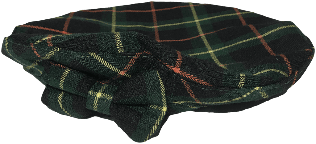 Orange, Yellow, and Green Plaid Beret Hat With Bow