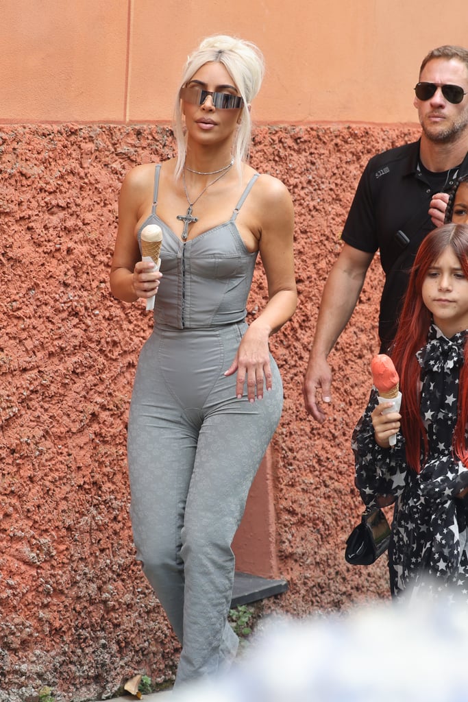 Kim Kardashian's Pamela Anderson Messy Bun in Italy