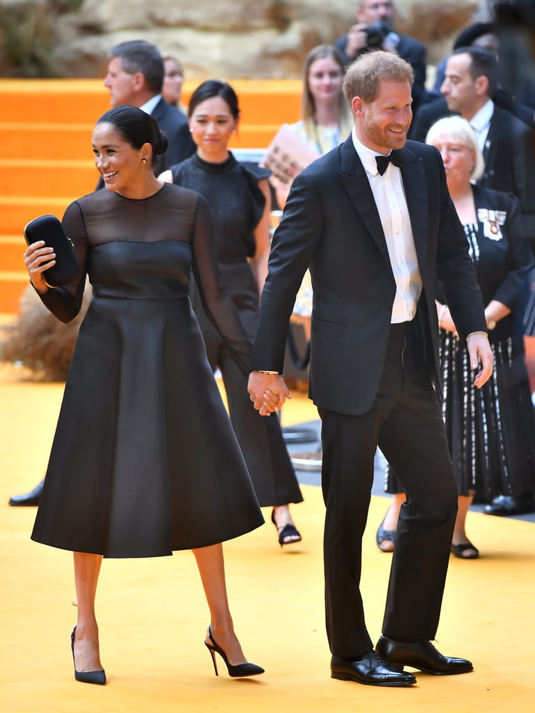 Pictured: Meghan Markle and Prince Harry at The Lion King premiere in