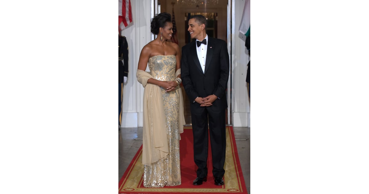 Barack couldn't help but beam at Michelle before greeting Indian ...