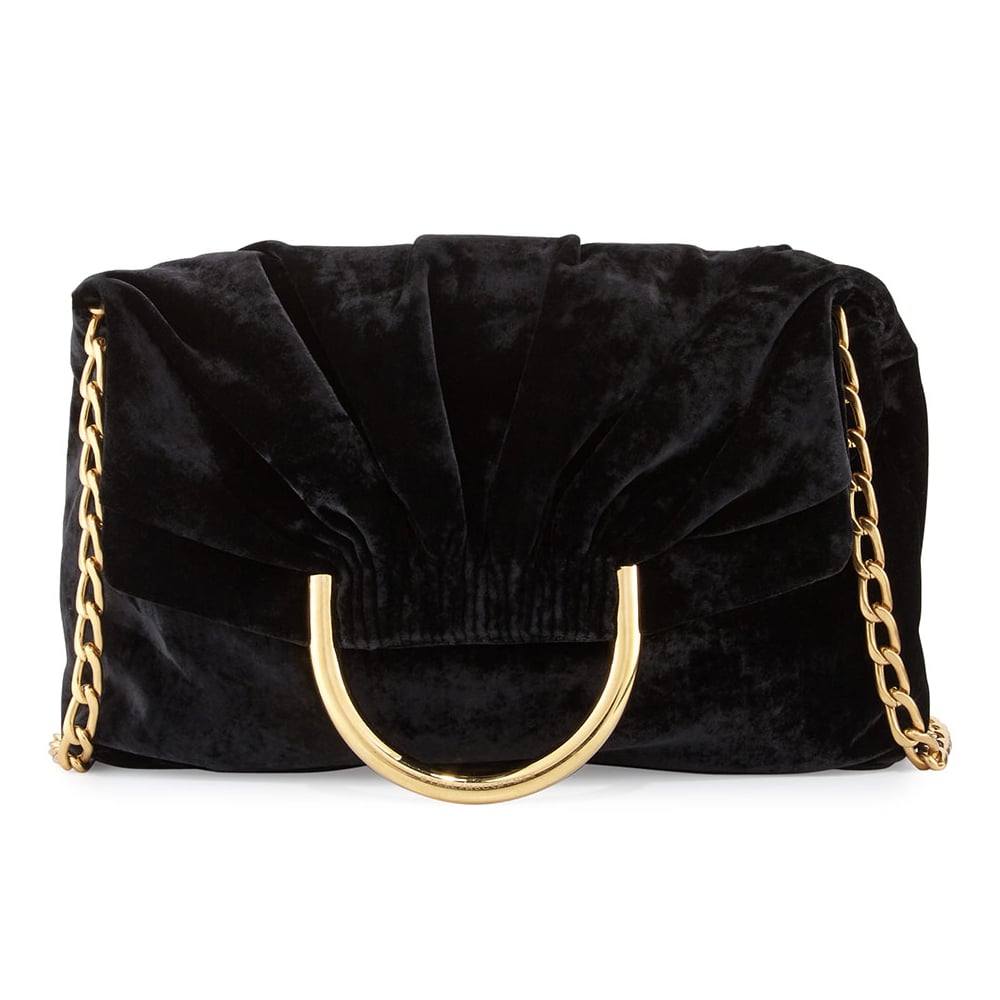 Stella McCartney Nina Velvet Fold-Over Shoulder Bag, Navy ($1,595)