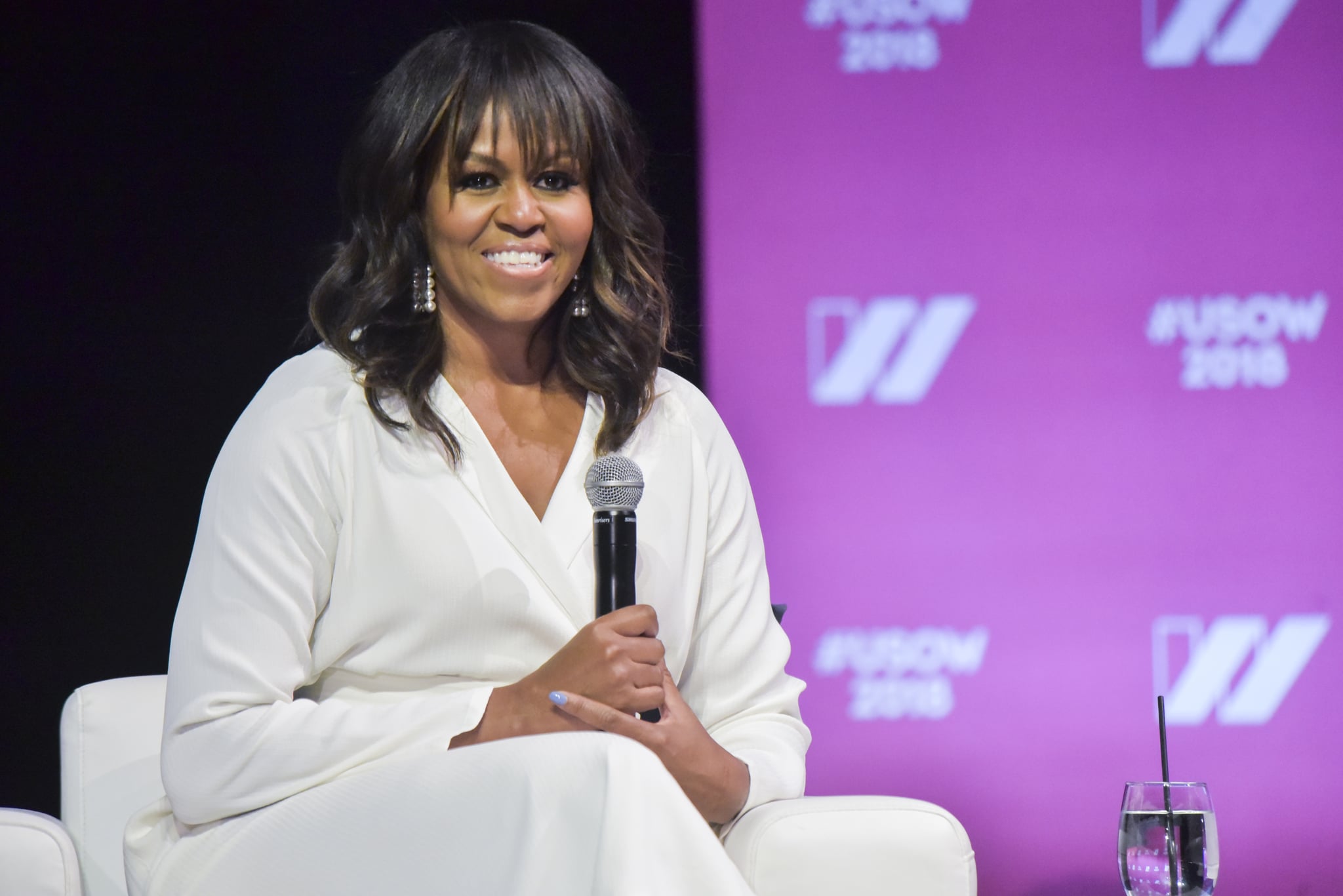 LOS ANGELES, CA - MAY 05:  Former First Lady of The United States Michelle Obama speaks on stage at The United State of Women Summit 2018 - Day 1 on May 5, 2018 in Los Angeles, California.  (Photo by Rodin Eckenroth/Getty Images)