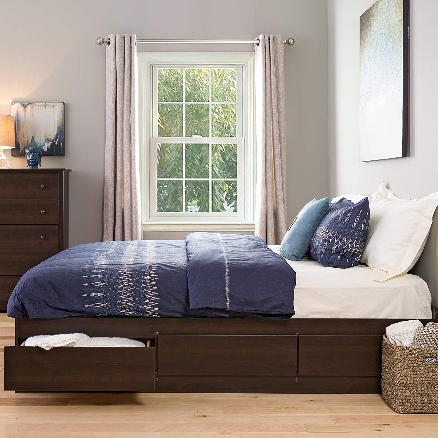 King 6 drawer platform cheap storage bed