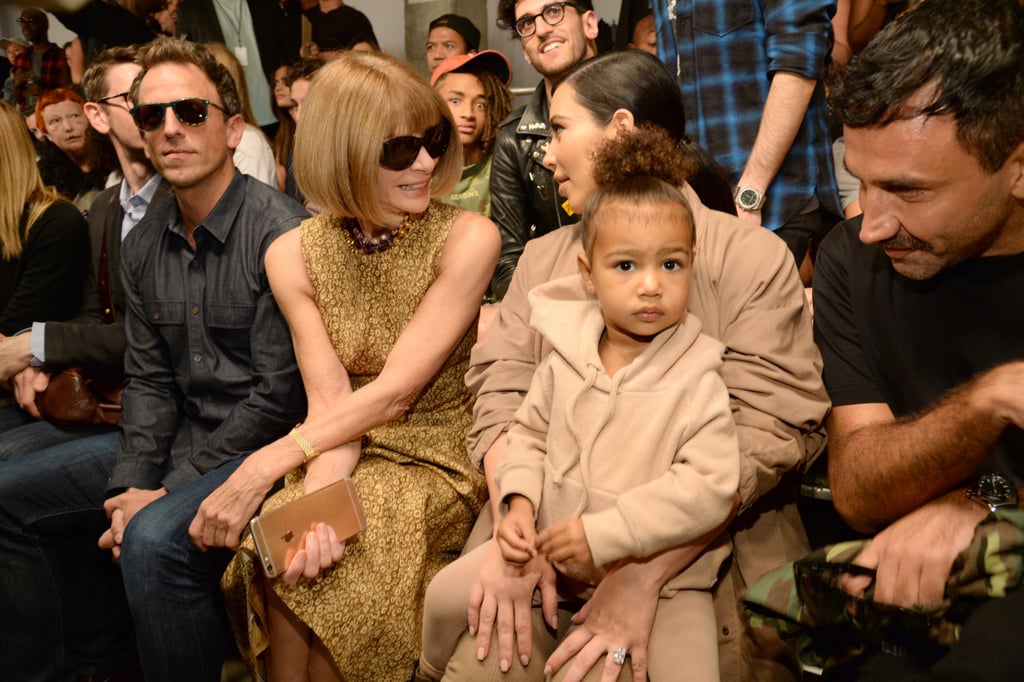 Kim Kardashian and North West at Yeezy Season 2 Fashion Show