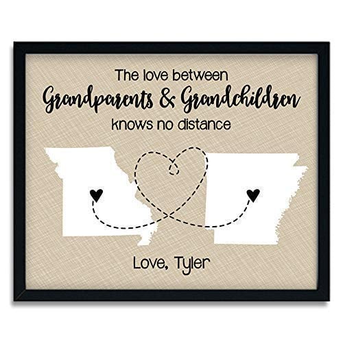 A Cute Long-Distant Gift: Grandparent Two State Framed Print