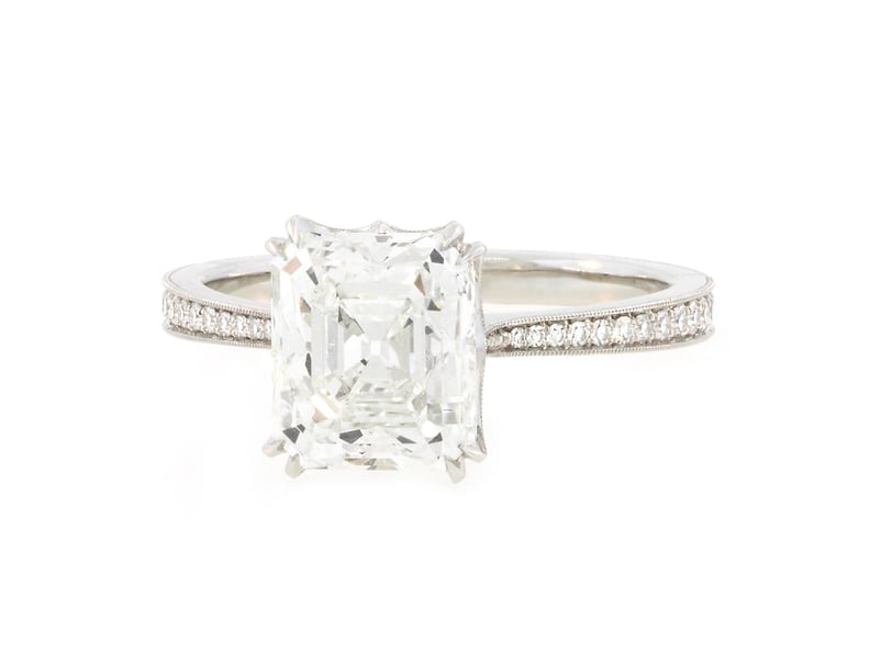 Trabert Goldsmiths 2.44ct Emerald Cut Diamond Willa Ring