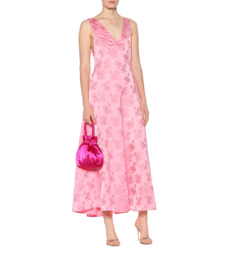 Alexa Chung Satin Jacquard Maxi Dress