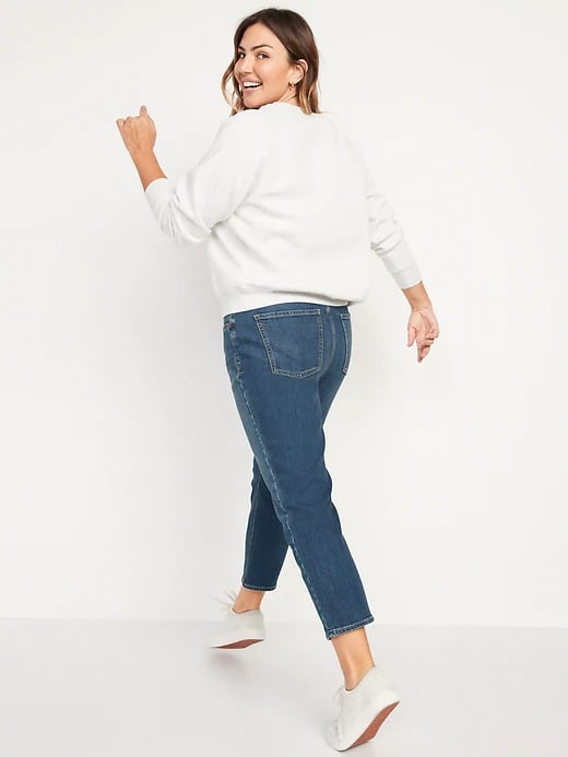 Old Navy Mid-Rise Built-In Warm Dark-Wash Boyfriend Jeans