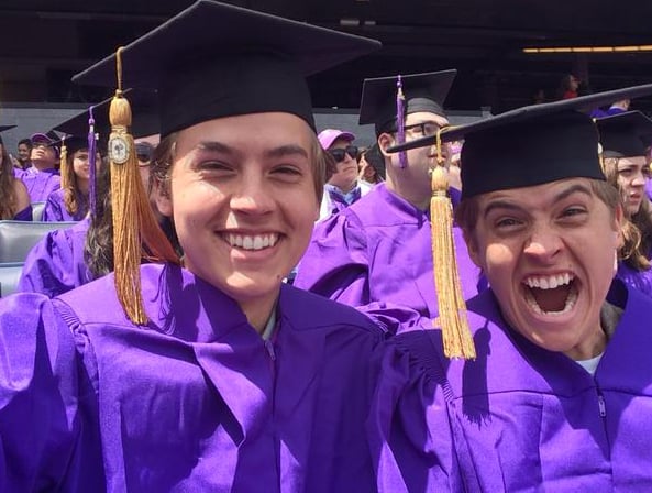 The twins snapped a cute selfie together during their NYU graduation ceremony.