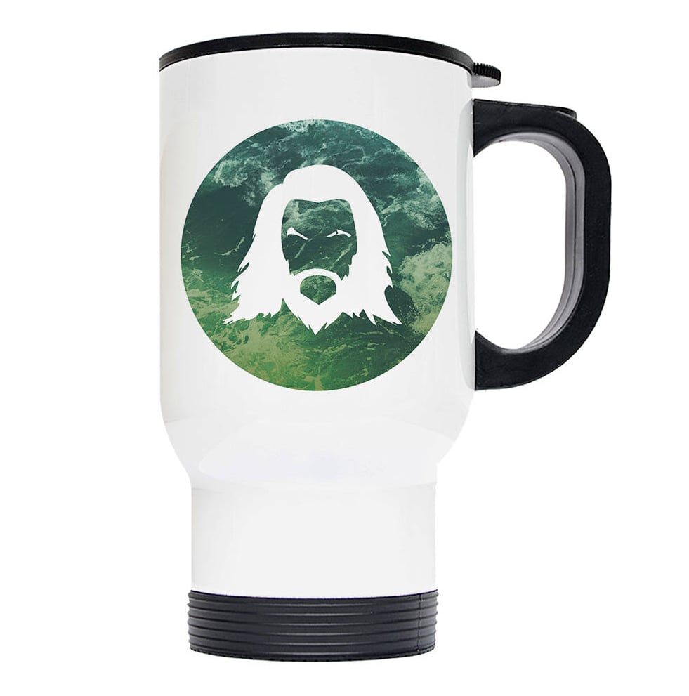 An Aquaman Travel Mug
