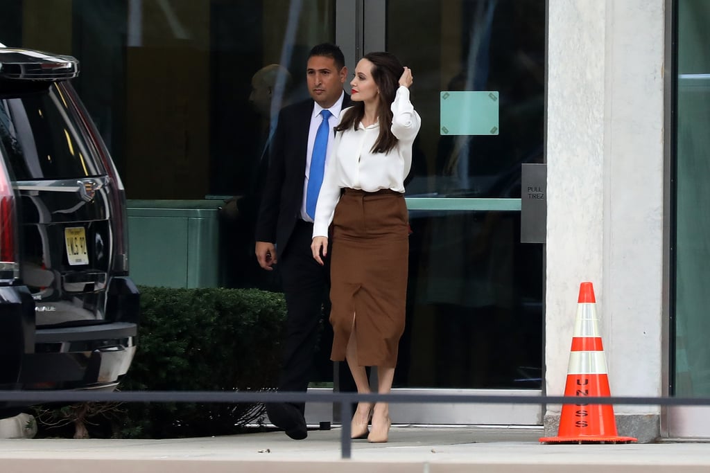 Angelina Jolie's Brown Skirt at UN Visit