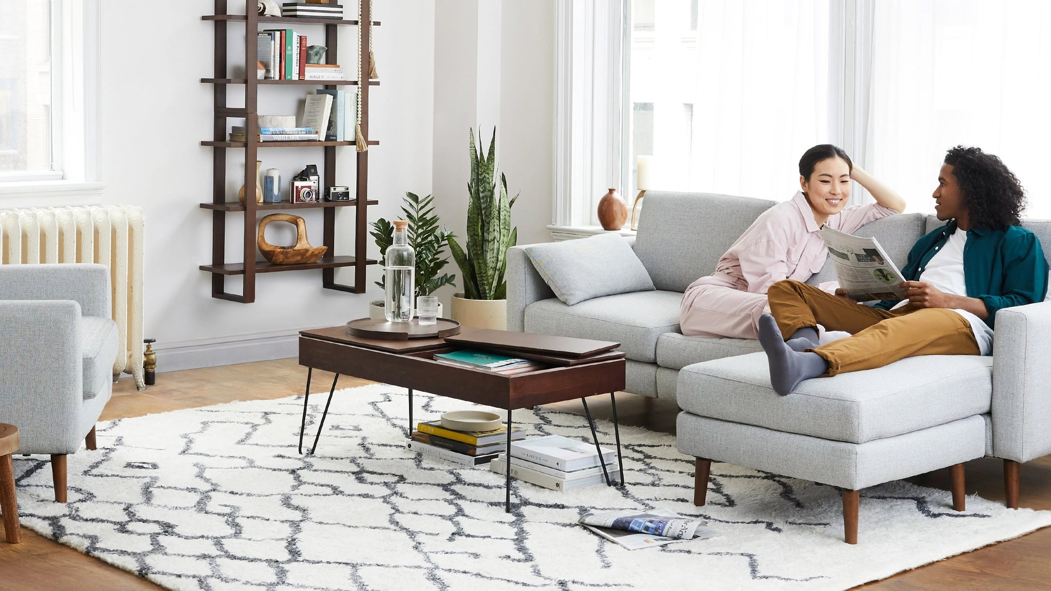 Burroughs coffee table with storage cheap