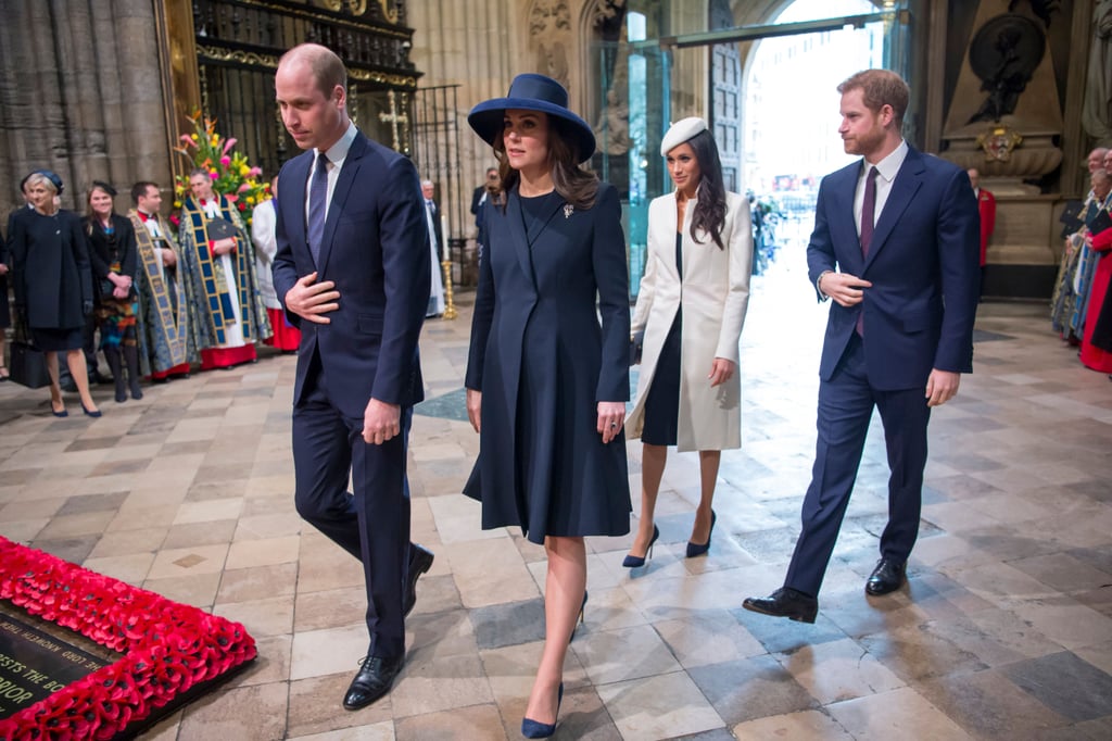 Kate and William walked ahead of Meghan and Harry as they entered Westminster Abbey.