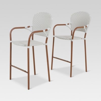 French Café Wicker Patio Bar Chair