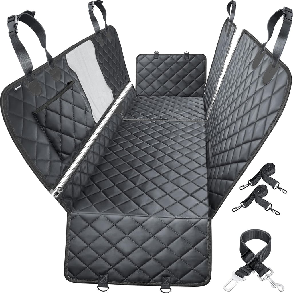 Urpower 6-in-1 Dog Car Seat Cover ($39)
This easy-to-install car hammock is Lexie and Theo's home away from home on road trips. We pile some cozy blankets into the backseat, and they're content for hours. But their comfort has a lot to do with the design of the cover itself. The secret is the mesh window that stretches between the front seats. It allows for better air circulation and helps the dogs feel like they're part of the action, even when they can't be in our laps.