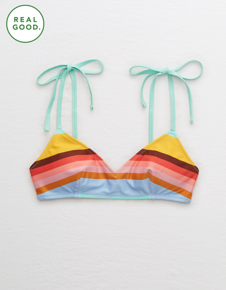 Aerie V Scoop Bikini Top Aerie's Sustainable Swimsuits Made From
