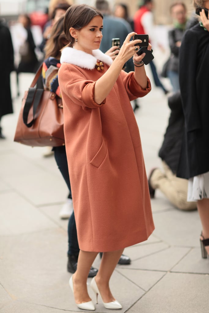 Mirsoslava Duma is usually the subject of street-style, but the Russian fashion darling snapped a pic on her way to the shows.
Mirsoslava Duma is usually the subject of street-style, but the Russian fashion darling snapped a pic on her way to the shows.
