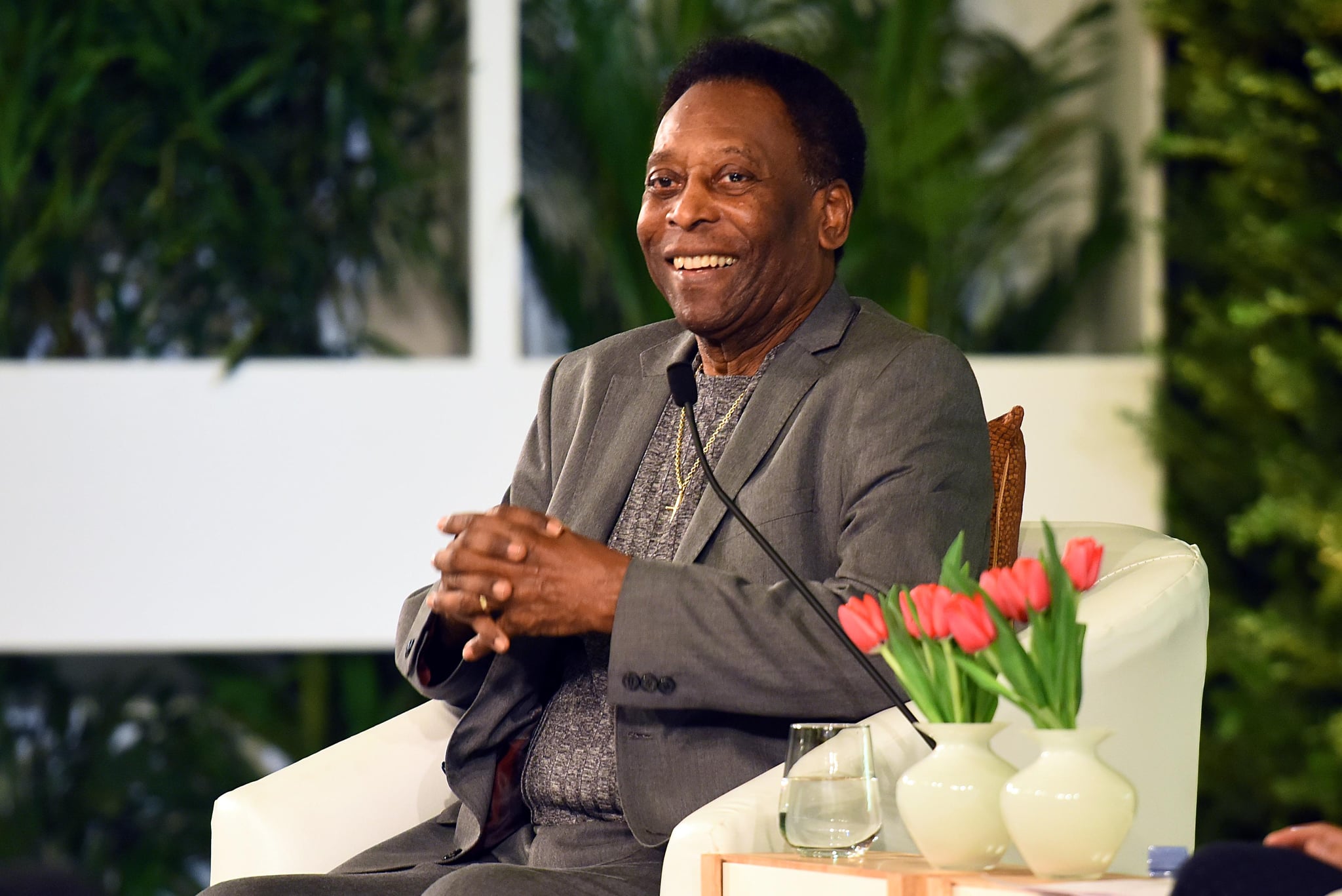 NEW DELHI, INDIA - OCTOBER 5: (EDITOR'S NOTE: This is an exclusive image of Hindustan Times) Legendary Brazilian footballer Pele during a first day of Hindustan Times Leadership Summit (HTLS) 2018 at Taj Palace, on October 5, 2018 in New Delhi, India. (Photo by Amal KS/Hindustan Times via Getty Images)