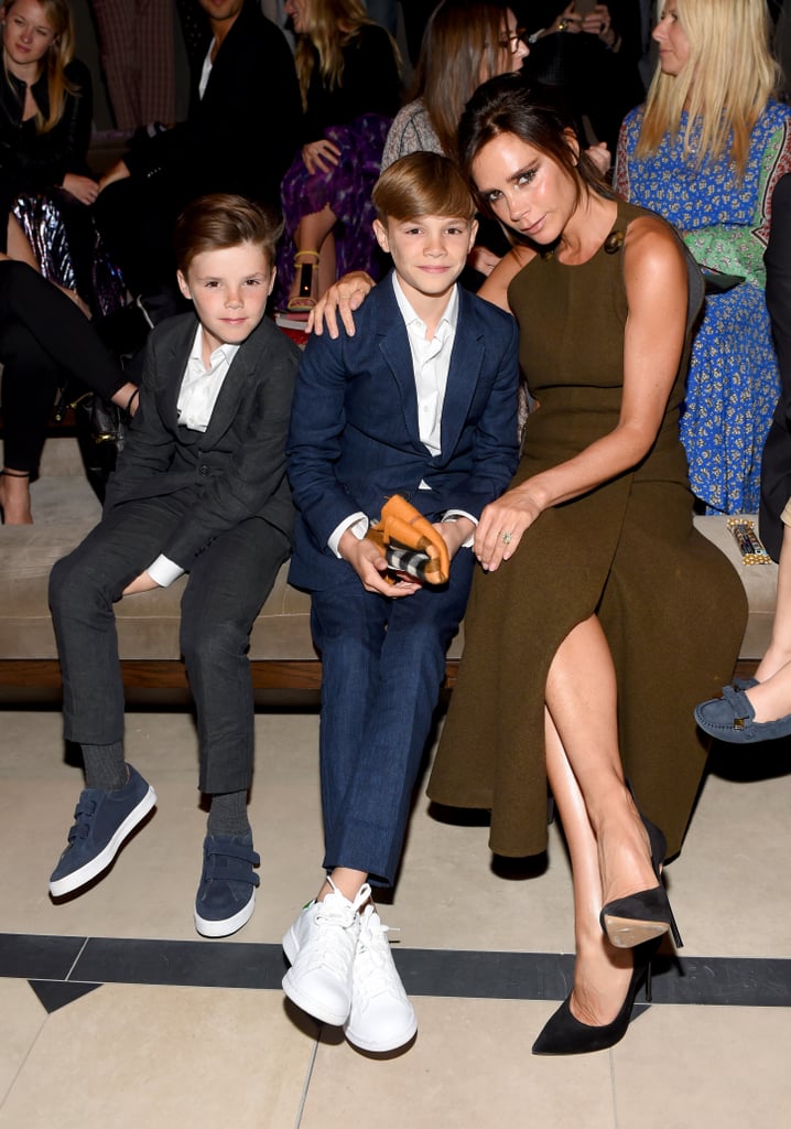 David and Victoria Beckham With Their Kids at Burberry Show