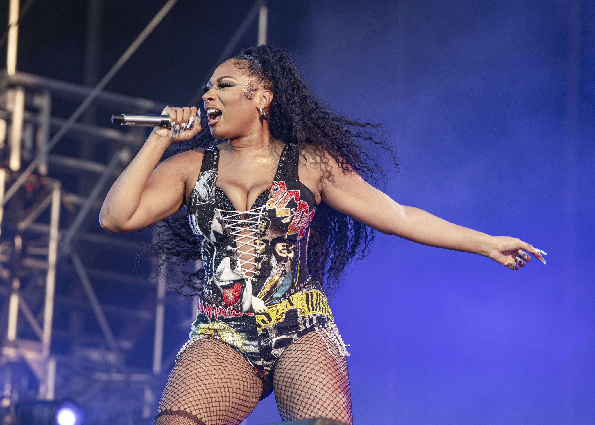 CHICAGO, ILLINOIS - JULY 31: Megan Thee Stallion performs on day 3 of Lollapalooza at Grant Park on July 31, 2021 in Chicago, Illinois. (Photo by Scott Legato/Getty Images)