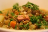Green Lentil, Potato & Ham Soup