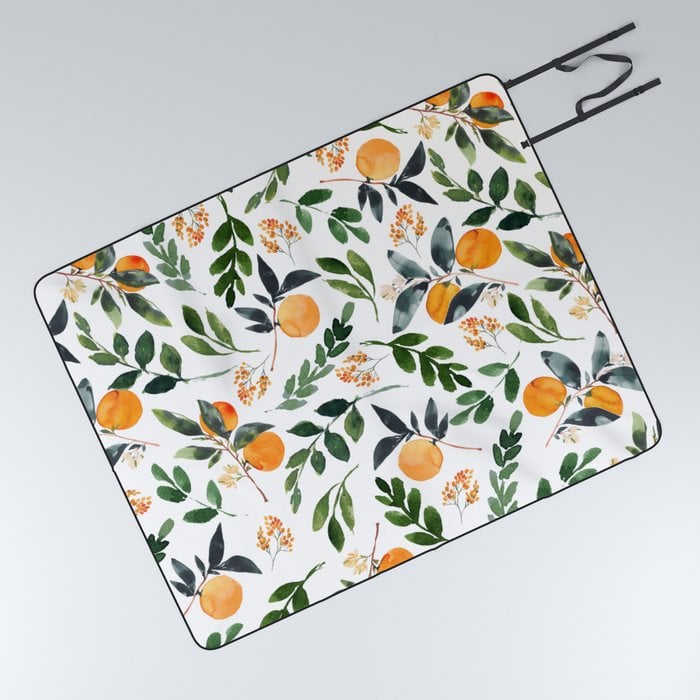 Orange Grove Picnic Blanket by greenhouseprints