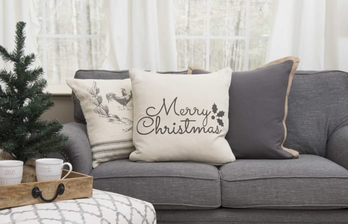 Merry Christmas Square Pillow Cover