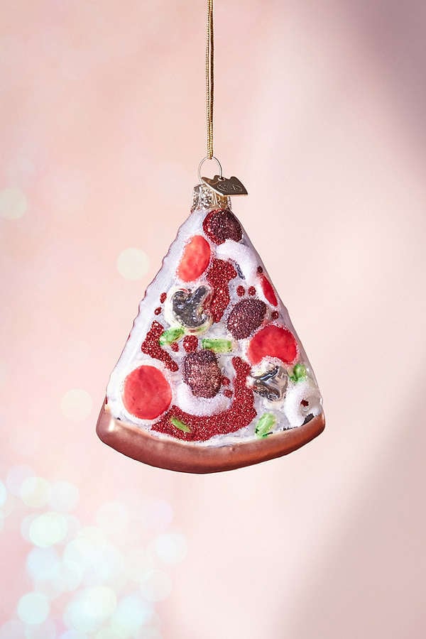 Glitter Pizza Christmas Ornament