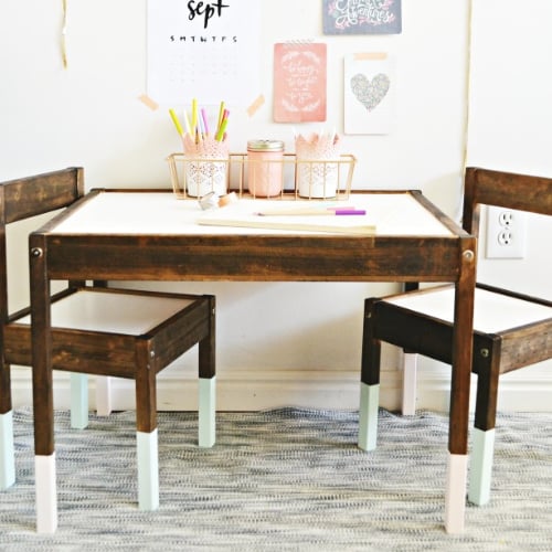 A Rustic, Elegant Ikea Latt Table Set Makeover