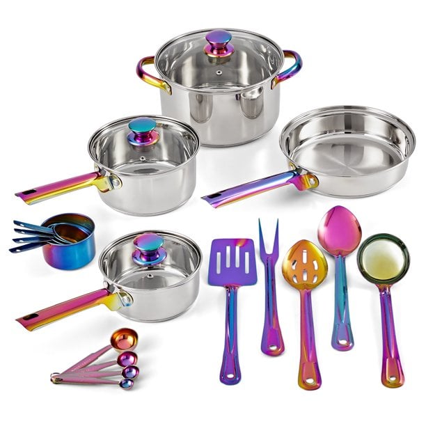 Mainstays Stainless Steel 10-Piece Cookware Set