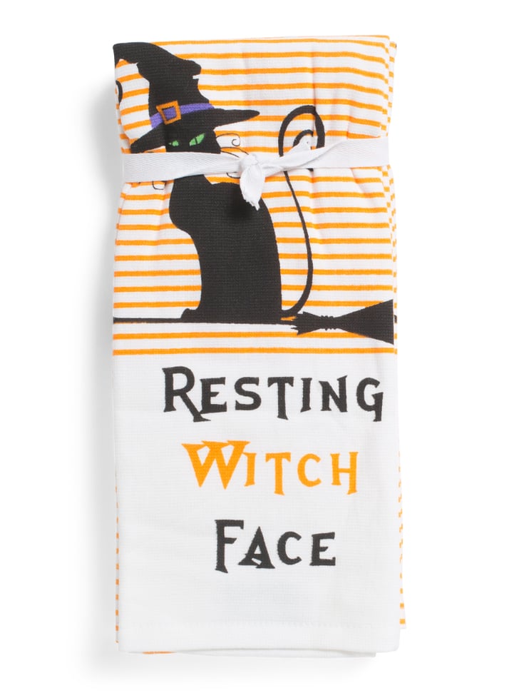 Set of Three Resting Witch Face Kitchen Towels Best TJ Maxx Halloween