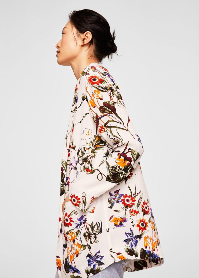 Mango Floral Print Blazer