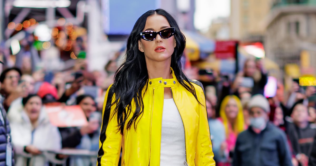 Katy Perry Takes Inspiration From “Kill Bill” in Yellow Moto Jacket and Low-Rise Jeans