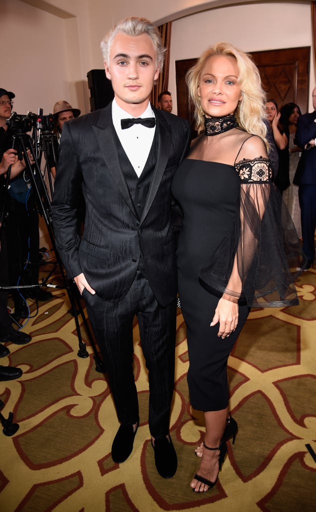 Pamela Anderson Son Brandon at Sean Penn's Haiti Gala 2017