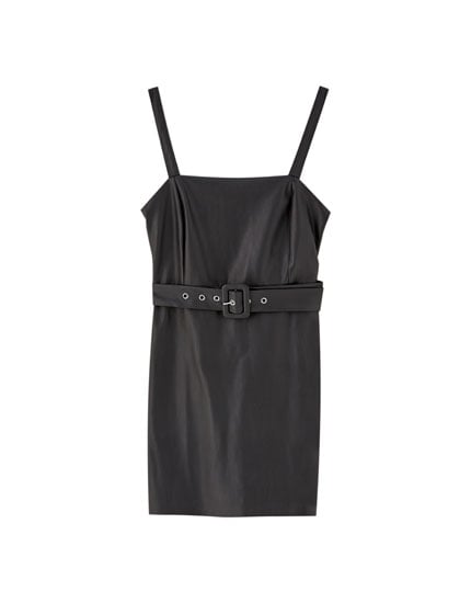 Pull & Bear Faux-Leather Minidress