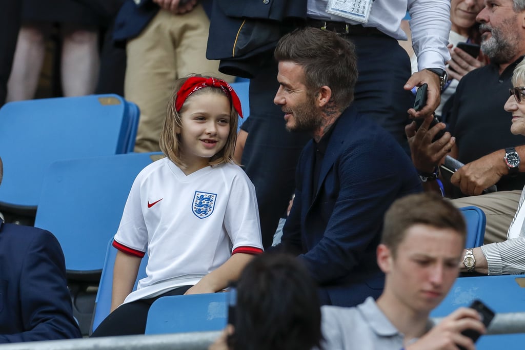 David Beckham and Harper at World Cup Pictures June 2019
