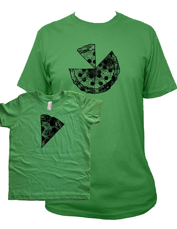Matching Father and Child Pizza Shirts