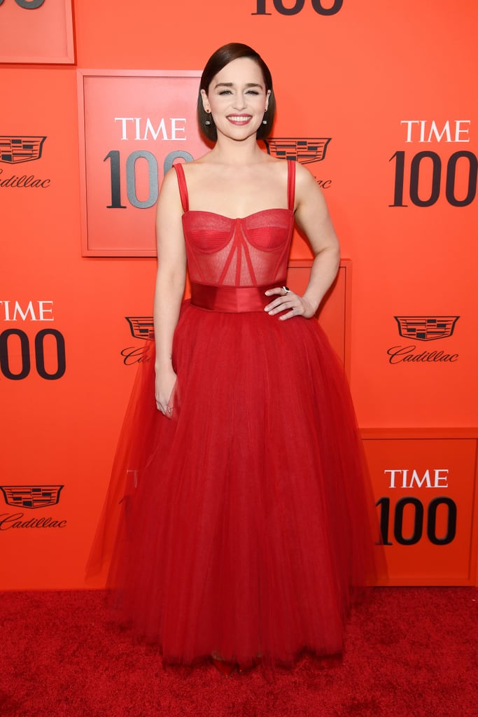 Emilia Clarke's Red Dolce & Gabbana Dress 2019 Time 100 Gala