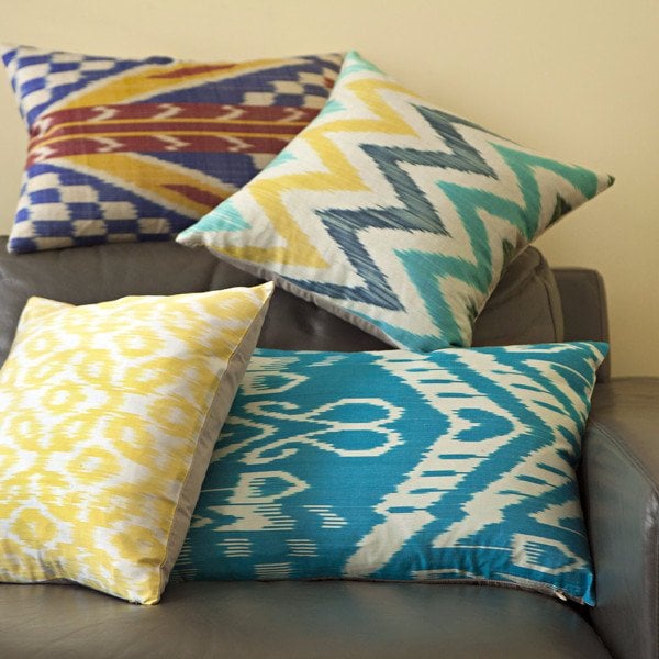 Lemonade Ikat Silk Pillow