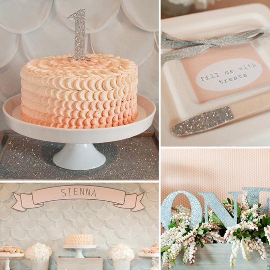 A Glitter-Filled, Silver and Peach Birthday Party A Glitter-Filled, Silver and Peach Birthday Party