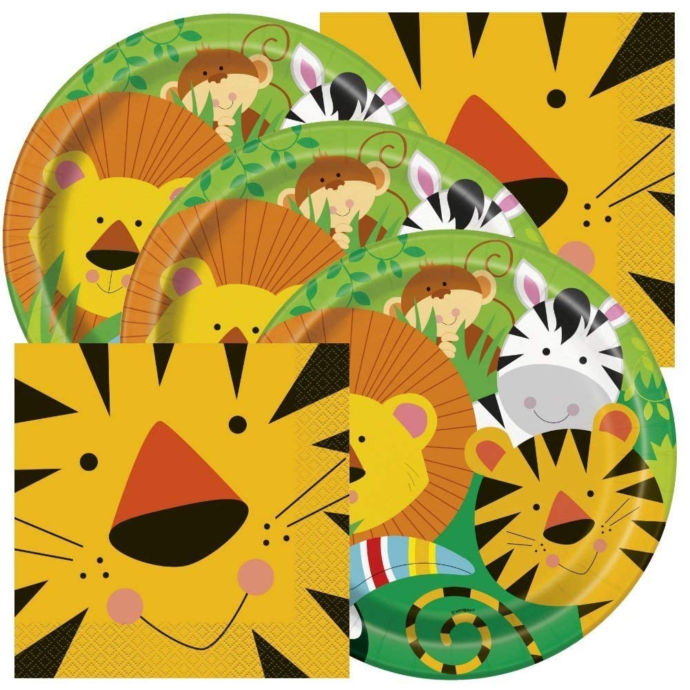 Jungle Animals Themed Birthday Party Napkins and Plates