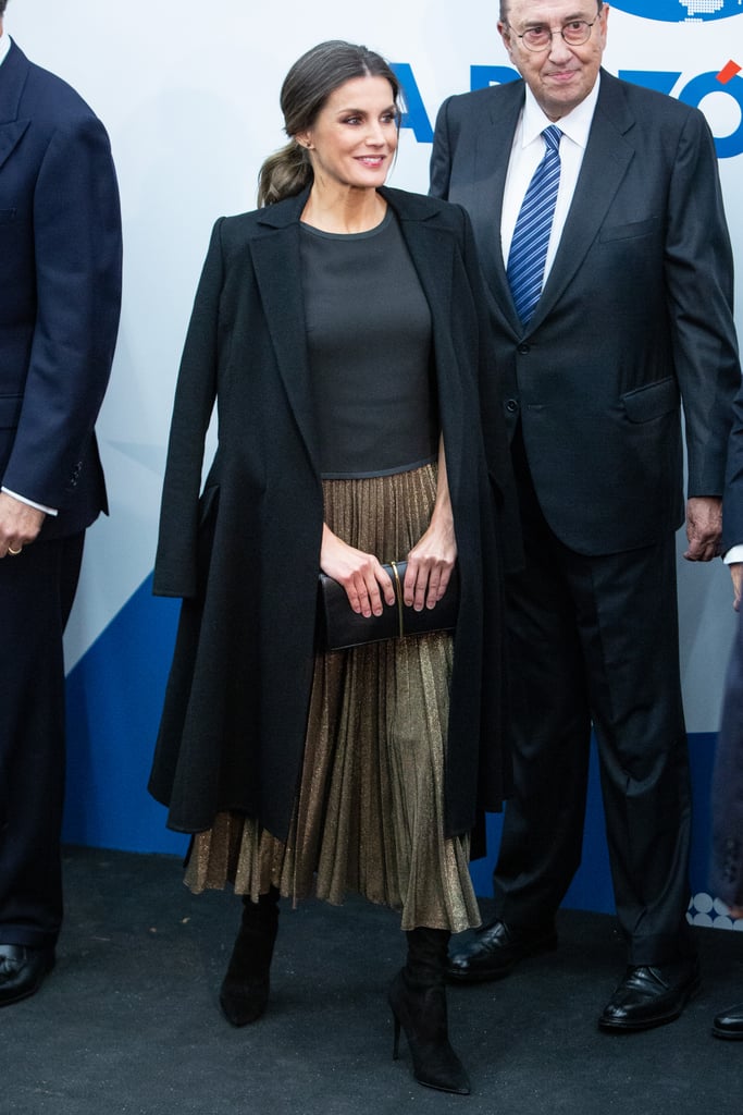 Queen Letizia's Pleated Midi Skirt November 2018