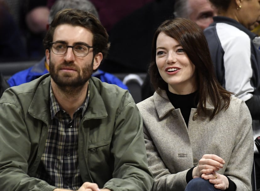 LOS ANGELES, CA - JANUARY 18: Emma Stone and Dave McCary attend the Golden State Warriors and Los Angeles Clippers basketball game at Staples Center on January 18, 2019 in Los Angeles, California. NOTE TO USER: User expressly acknowledges and agrees that,