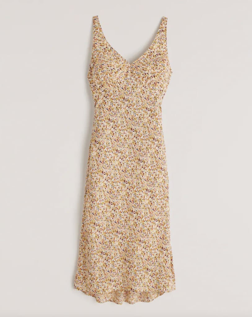 Abercrombie & Fitch Faux Silk Slip Midi Dress