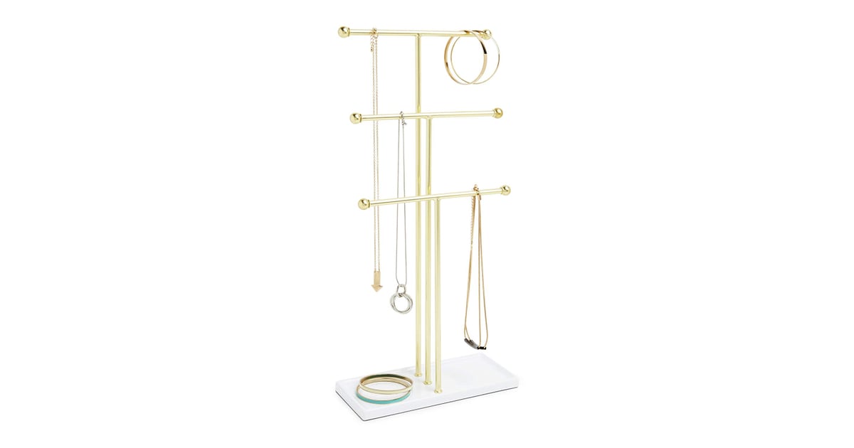 Umbra Brass Trigem Hanging Jewelry Organizer Best Makeup and Jewelry